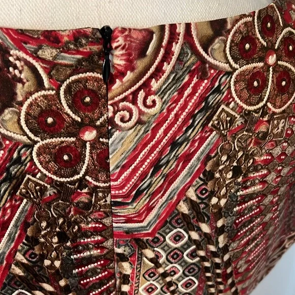 Dress size 12 Red/Grey/Cream/Tan/Brown sleeveless - Picture 4 of 7